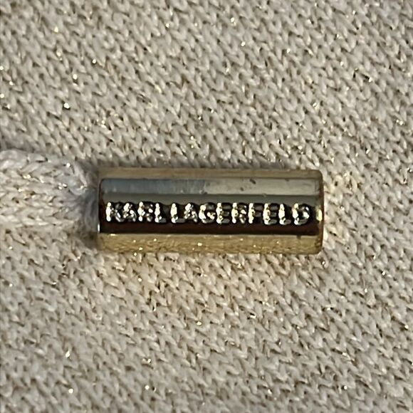 Karl Lagerfeld Paris Cream‎ Cotton Blend Cowl Neck Pullover Sweater Size M/L - Picture 13 of 13